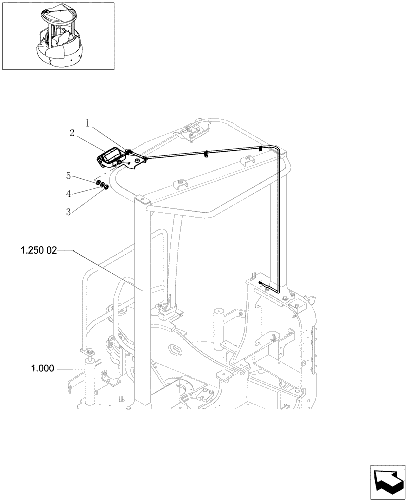 Схема запчастей Case CX31B - (1.220[03]) - ELECTRIC SYSTEM - WORKING LIGHT (CANOPY) (55) - ELECTRICAL SYSTEMS