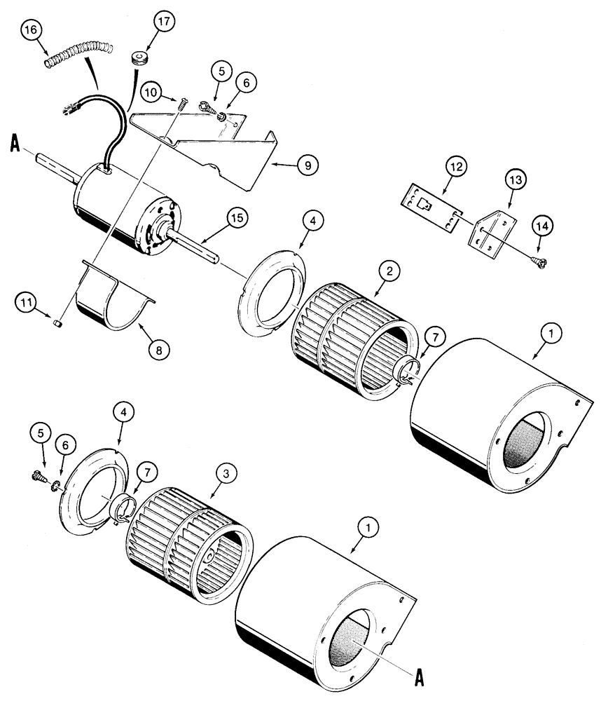 Схема запчастей Case 850H - (04-20) - BLOWER - CAB, INSIDE CAB ROOF (04) - ELECTRICAL SYSTEMS