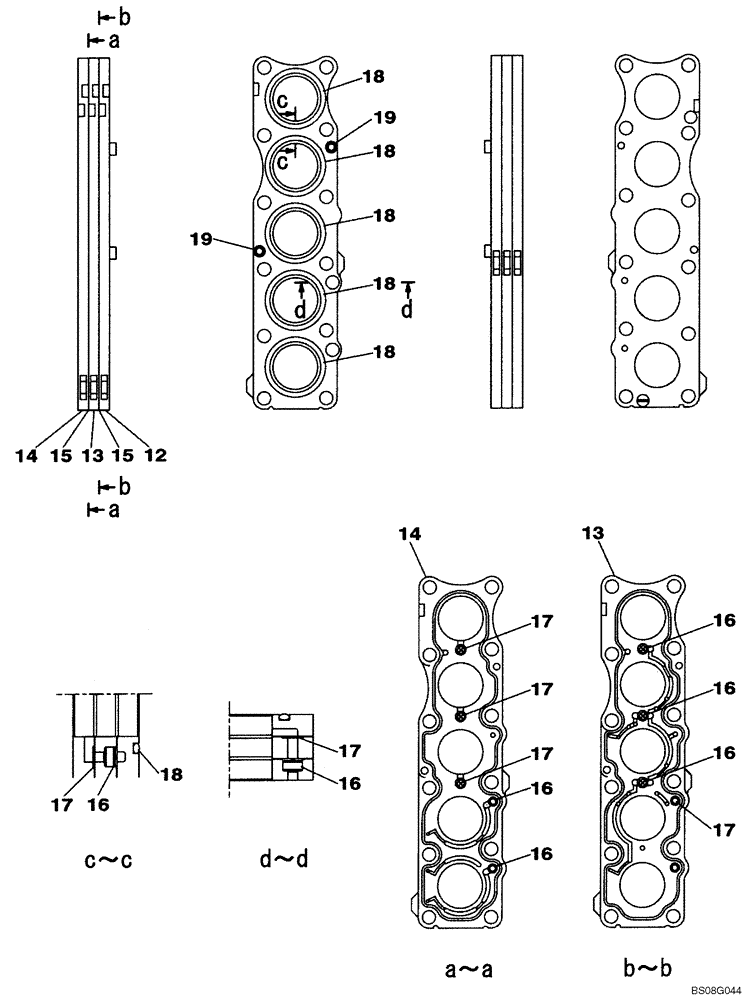 Схема запчастей Case CX240BLR - (08-067) - KBJ12711 VALVE ASSY - CONTROL (08) - HYDRAULICS