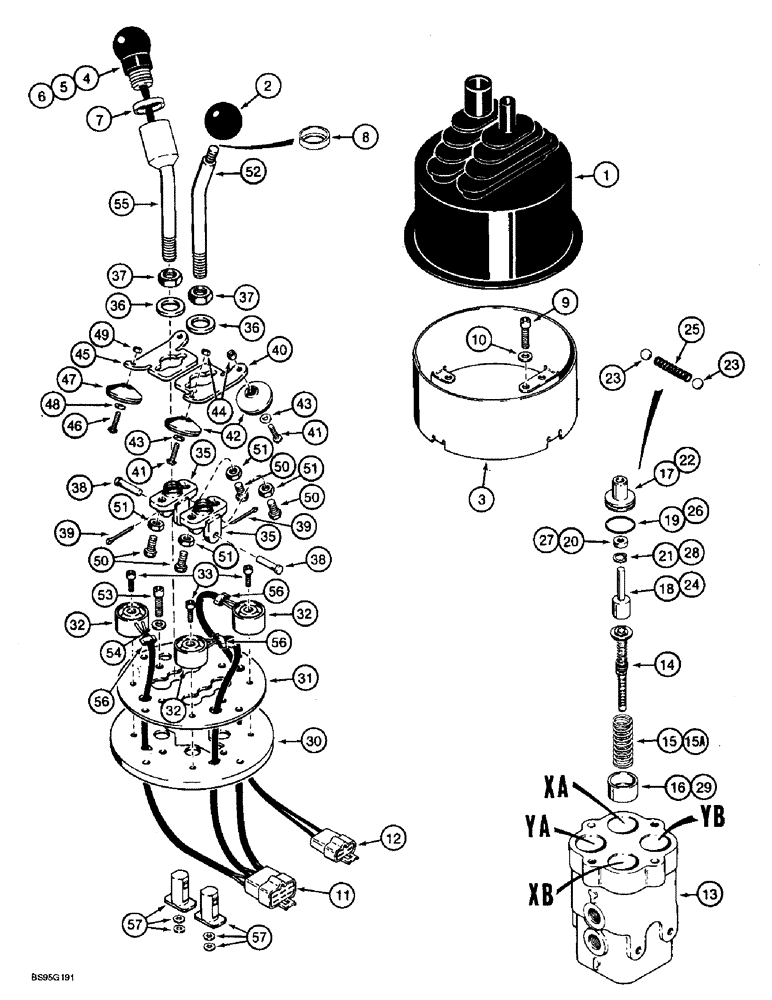 Схема запчастей Case 721B - (8-084) - DUAL LEVER REMOTE CONTROL VALVE - 109509A1 (08) - HYDRAULICS