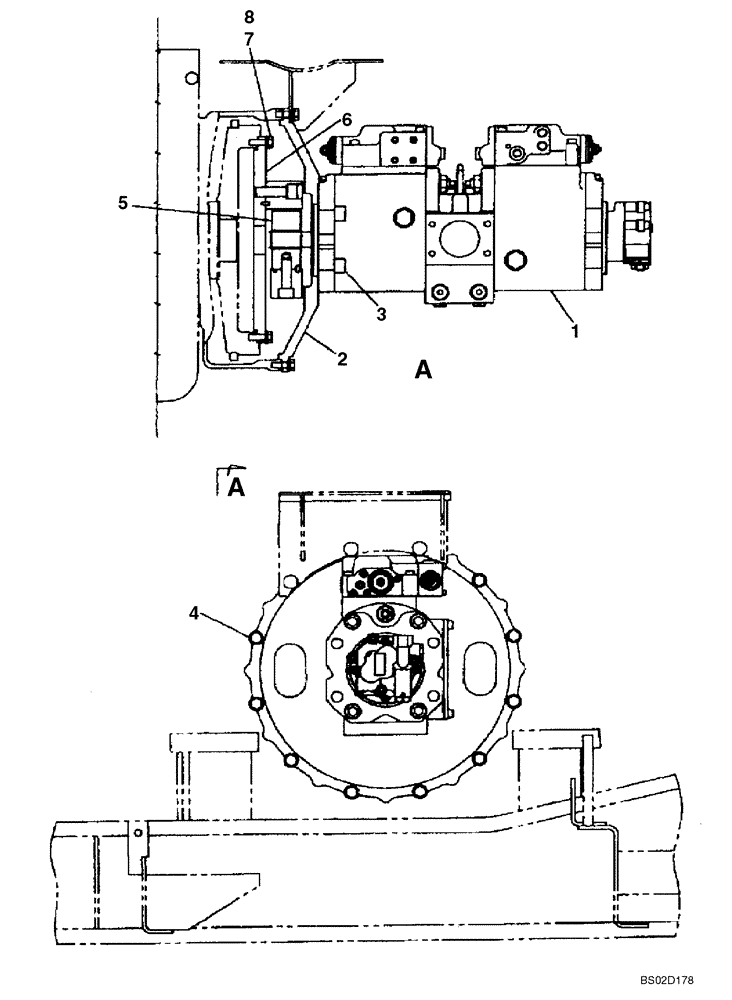 Схема запчастей Case CX130 - (08-004) - PUMP COUPLING - MODELS WITHOUT DOZER BLADE (DAC0713246 - ) (08) - HYDRAULICS