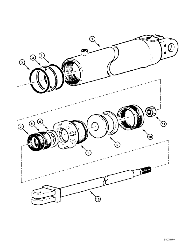 Схема запчастей Case 885 - (08.60[00]) - CYLINDER - BLADE SIDE SHIFT (08) - HYDRAULICS