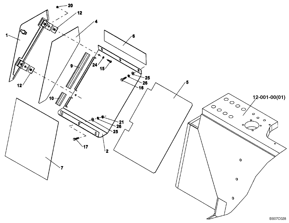 Схема запчастей Case SV216 - (12-001-00[05]) - CHASSIS - TOOL BOX (GROUP 493) (ND126696) (09) - CHASSIS/ATTACHMENTS