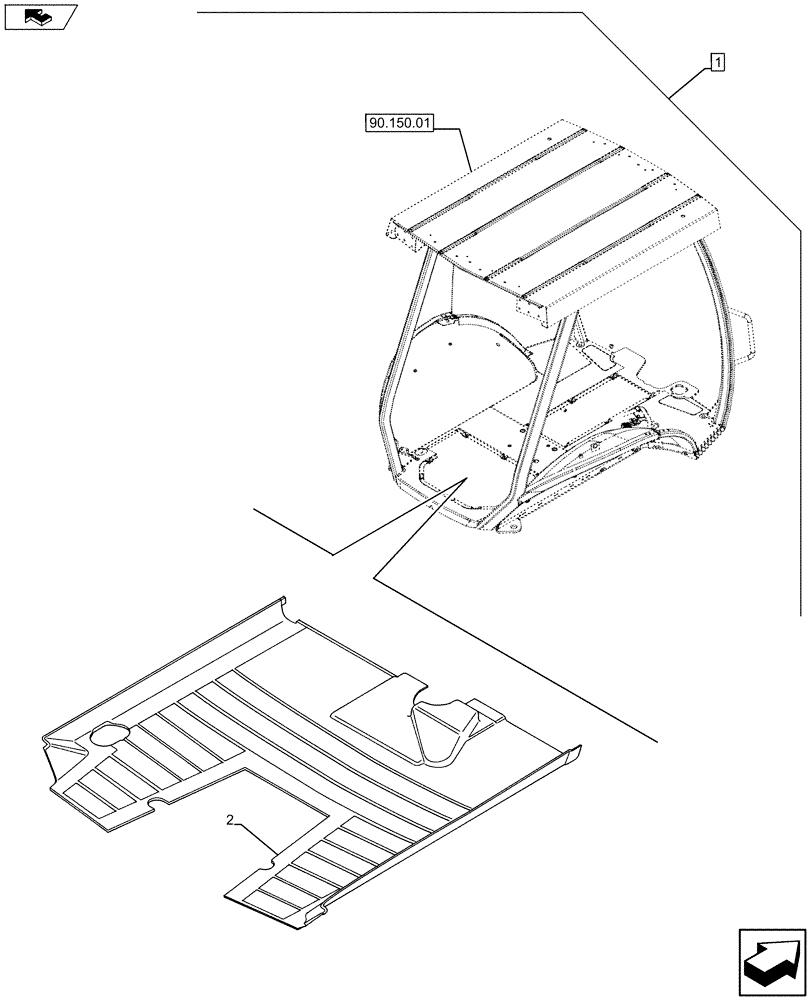 Схема запчастей Case 590SN - (88.090.08[10]) - DIA KIT, CANOPY CONVERSION NARROW -DLX (88) - ACCESSORIES