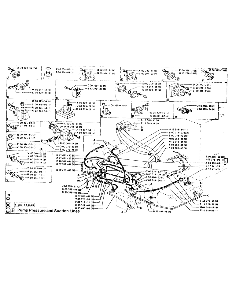 Схема запчастей Case 220CKS - (39) - PUMP PRESSURE AND SUCTION LINES (07) - HYDRAULIC SYSTEM