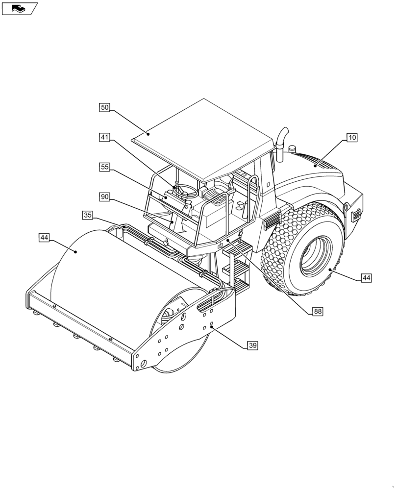 Схема запчастей Case SV211 - (00.000.00) - PICTORIAL INDEX - SV211 VIBRATORY ROLLER (00) - GENERAL & PICTORIAL INDEX