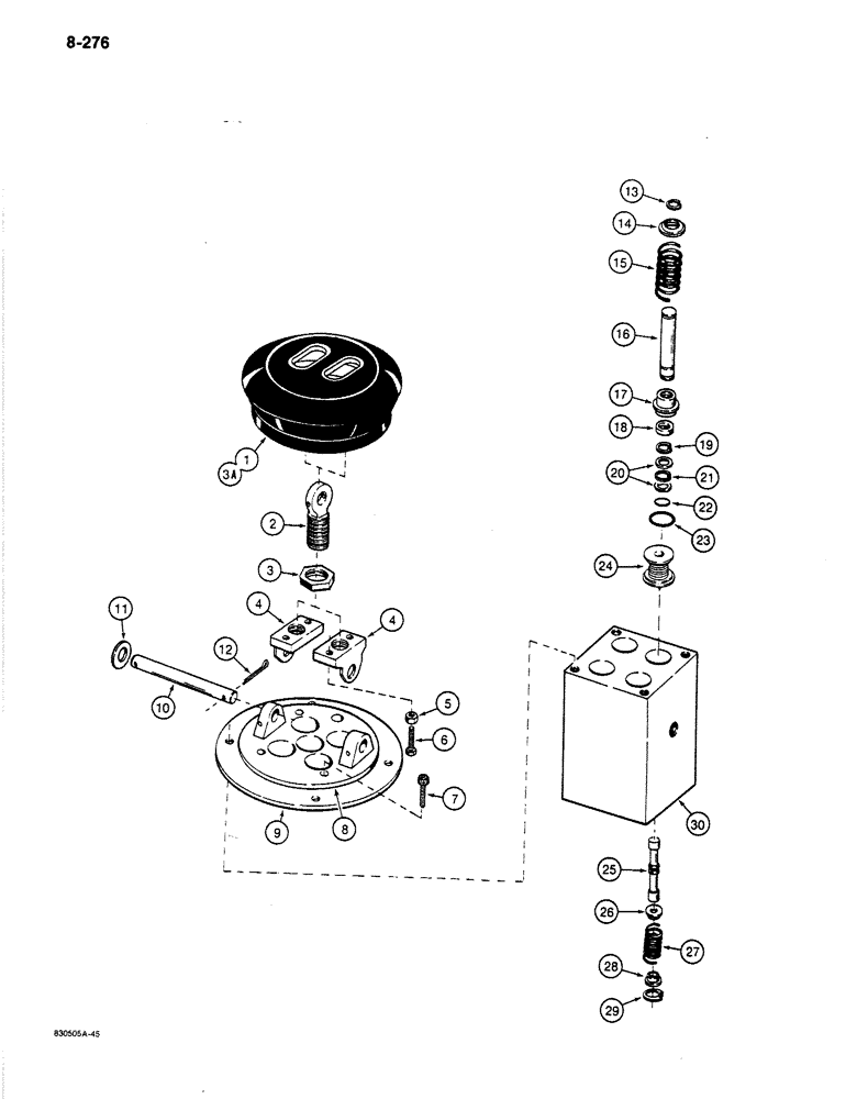 Схема запчастей Case 1187B - (8-276) - HAND AND FOOT CONTROL VALVES (08) - HYDRAULICS