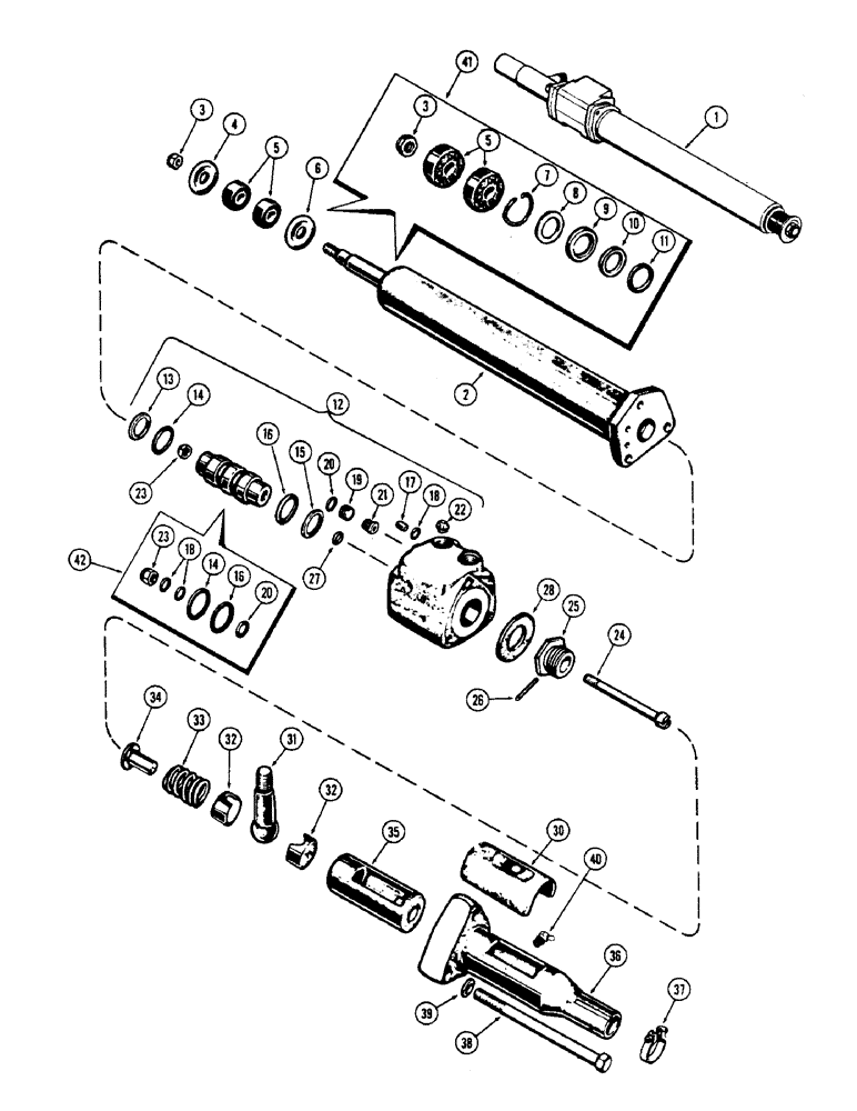 Схема запчастей Case 500 - (100) - G14451 POWER STEERING CYLINDER (05) - UPPERSTRUCTURE CHASSIS