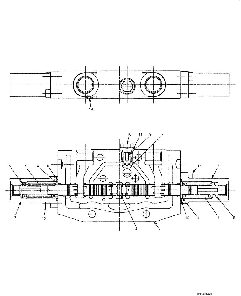 Схема запчастей Case CX50B - (07-003) - VALVE ASSY, CONTROL (SLEWING) (PH30V00062F1, PH30V00062F2) ELECTRICAL AND HYDRAULIC COMPONENTS