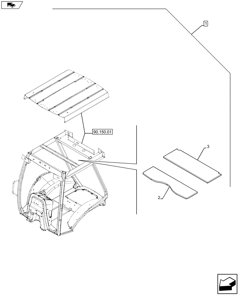 Схема запчастей Case 580SN - (88.090.08[05]) - DIA KIT, CANOPY CONVERSION NARROW -DLX (88) - ACCESSORIES