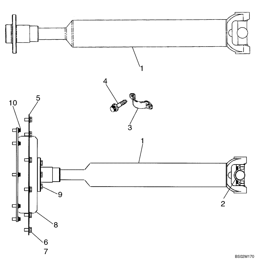 Схема запчастей Case 721D - (06-34) - DRIVE SHAFT (06) - POWER TRAIN