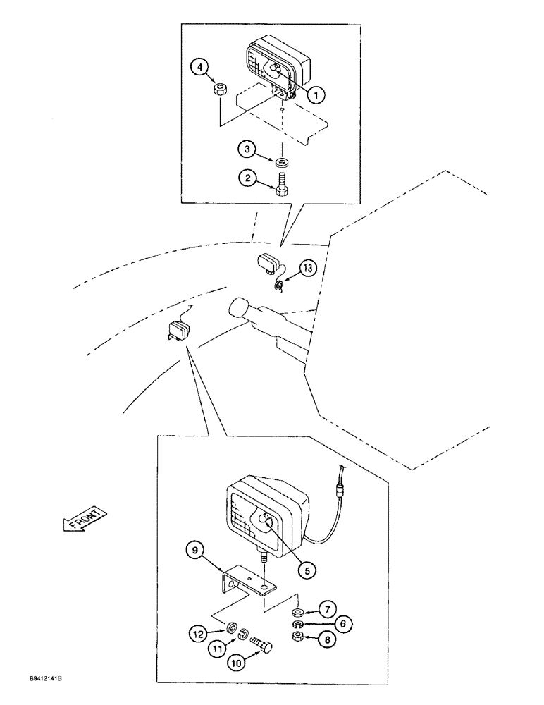 Схема запчастей Case 9010B - (4-030) - WORK LAMPS AND WIRING (04) - ELECTRICAL SYSTEMS