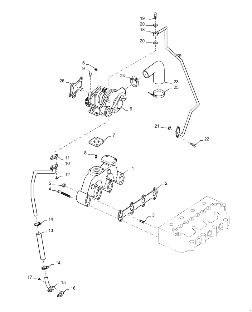 Схема запчастей Case SR175 - (10.250.01) - TURBOCHARGER (10) - ENGINE