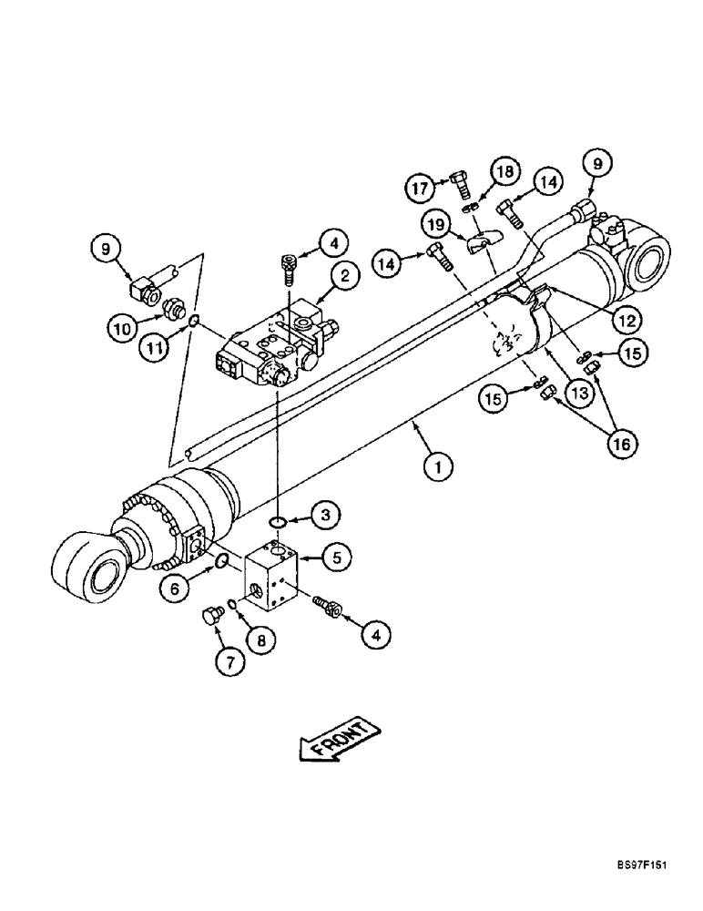 Схема запчастей Case 9010B - (8-140) - ARM CYLINDERS, MODELS WITH LOAD HOLDING OPTION, HOLDING VALVES AND TUBES AT ARM CYLINDER (08) - HYDRAULICS