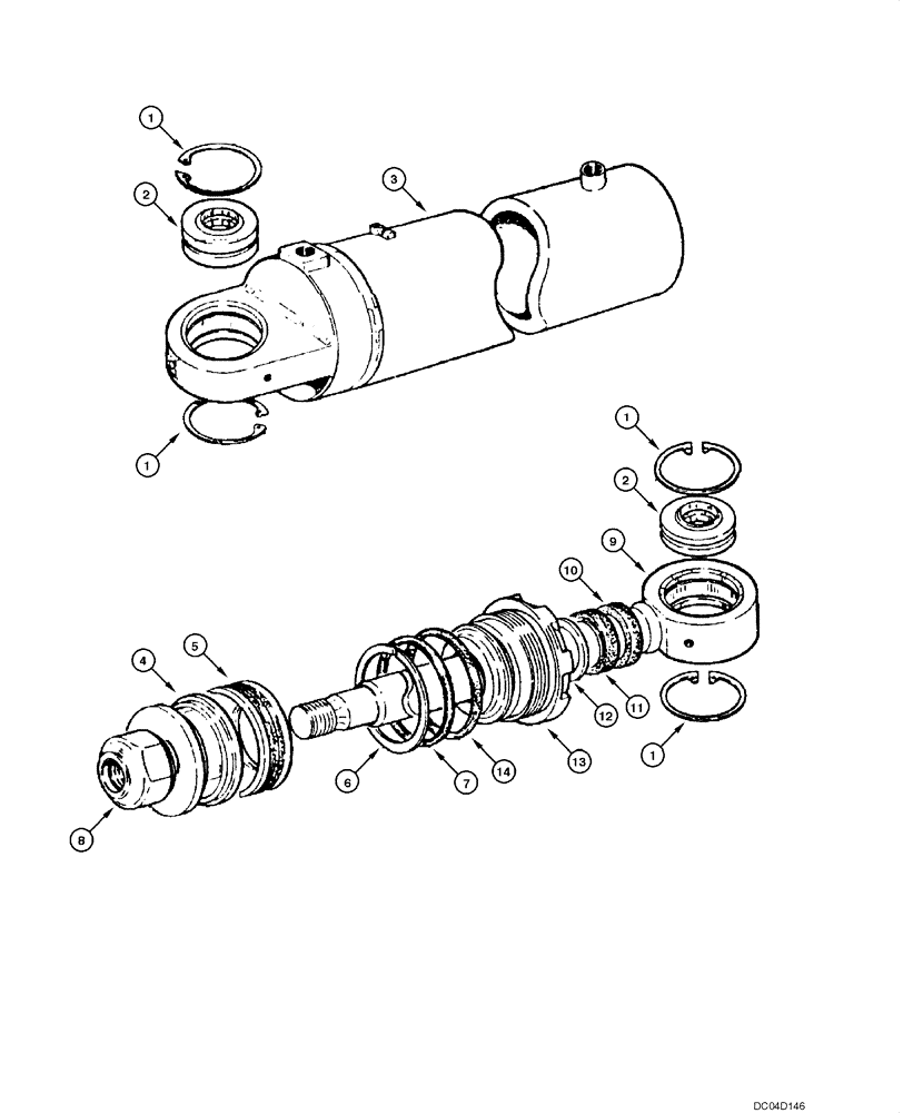 Схема запчастей Case 885 - (08.58[00]) - CYLINDER - LINK LH/RH (08) - HYDRAULICS