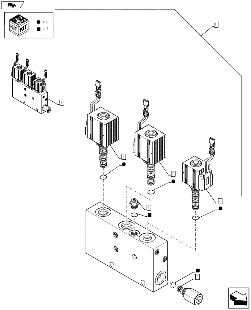 Схема запчастей Case 580SN - (88.035.26[03]) - DIA KIT, HYDRAULIC LOADER COUPLER SYSTEM (88) - ACCESSORIES