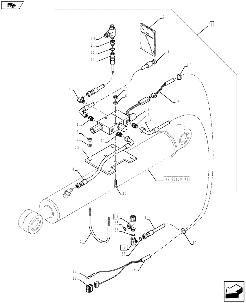 Схема запчастей Case 580SN WT - (88.035.35) - DIA KIT, BACKHOE BOOM LOCK (88) - ACCESSORIES