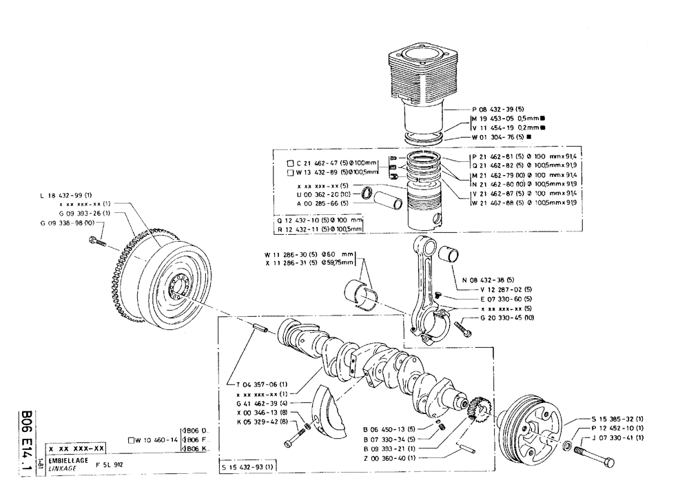 Схема запчастей Case 75C - (B06 E14.1) - LINKAGE - F5L 912 (01) - ENGINE