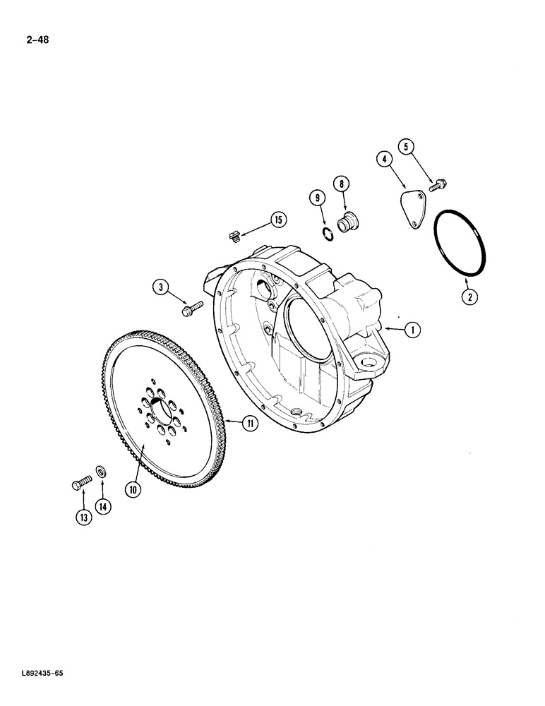 Схема запчастей Case 688 - (2-48) - FLYWHEEL AND HOUSING, 4T-390 ENGINE (02) - ENGINE