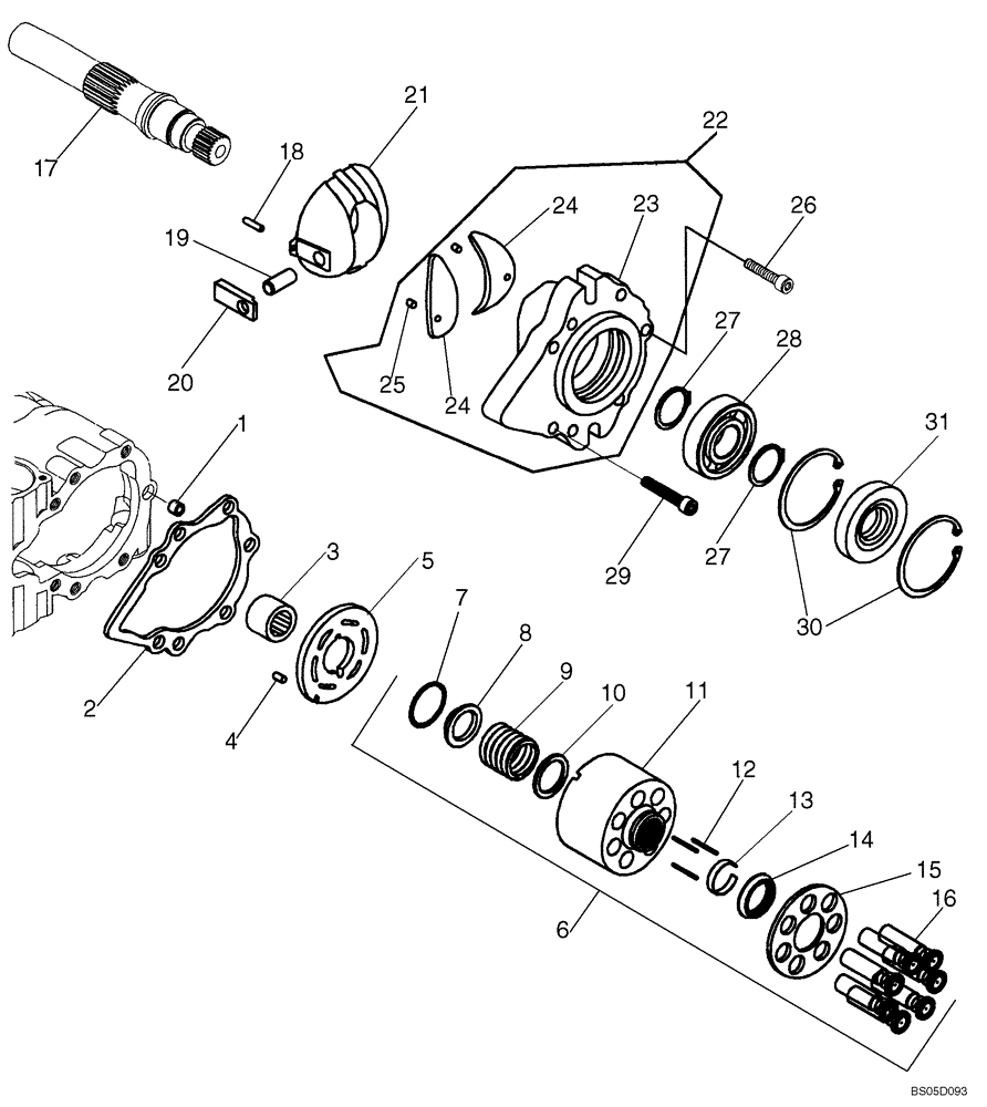 Схема запчастей Case 450CT - (06-20) - TANDEM PUMP W/AUX PAD (SPLIT PUMP CONFIGURATION) (06) - POWER TRAIN