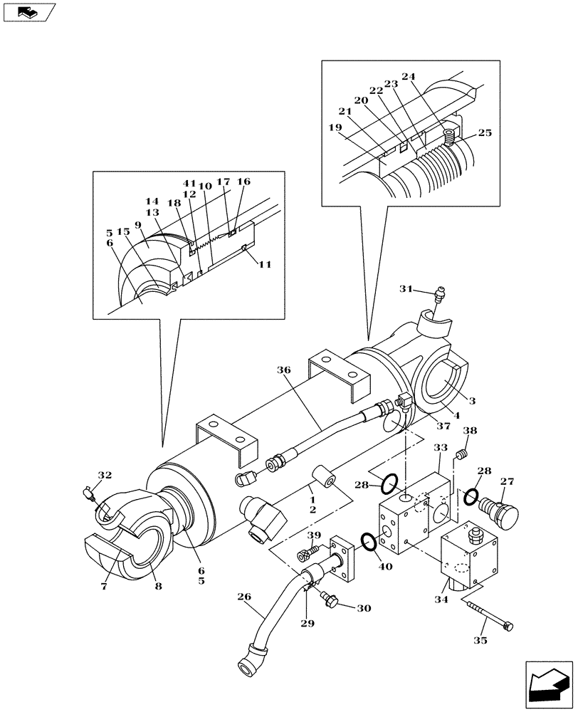 Схема запчастей Case CX235C SR - (86.110.02[04]) - BLADE CYLINDER - COMPONENTS (86) - DOZER