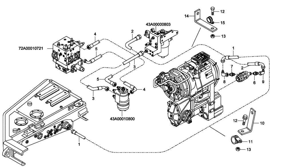 Схема запчастей Case 340 - (43A02010802[001]) - STEERING SYSTEM - HYDRAULIC CIRCUIT (41) - STEERING