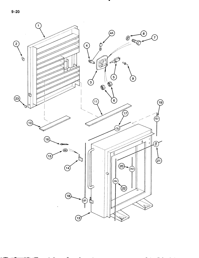 Схема запчастей Case 888 - (9-020) - GRILLE AND RADIATOR SHROUD, P.I.N. FROM 74168 TO 74418, 15201 AND AFTER (09) - CHASSIS