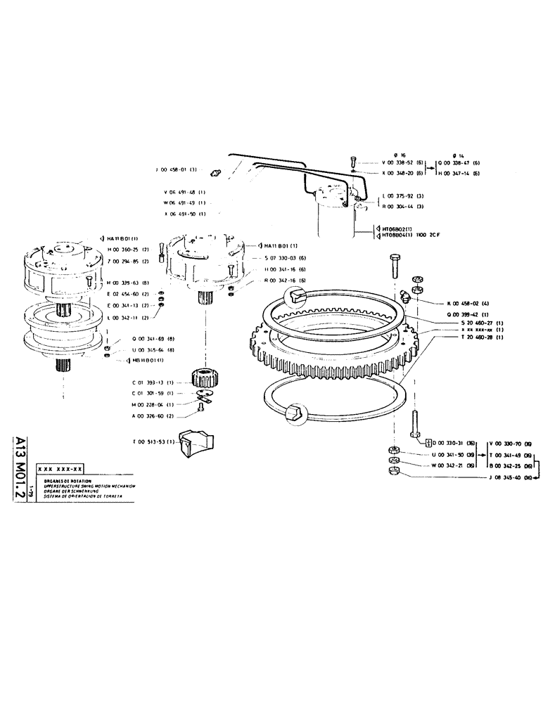 Схема запчастей Case LC80M - (012) - UPPERSTRUCTURE SWING MOTION MECHANISM 