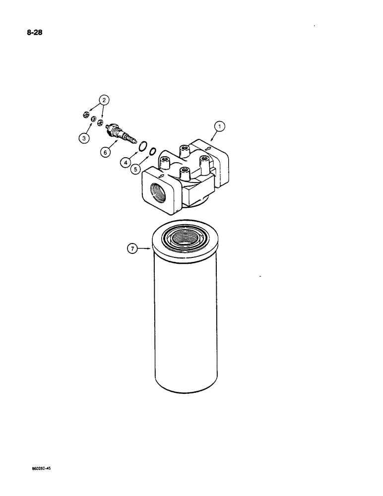 Схема запчастей Case W14C - (8-28) - EQUIPMENT OIL FILTER (08) - HYDRAULICS