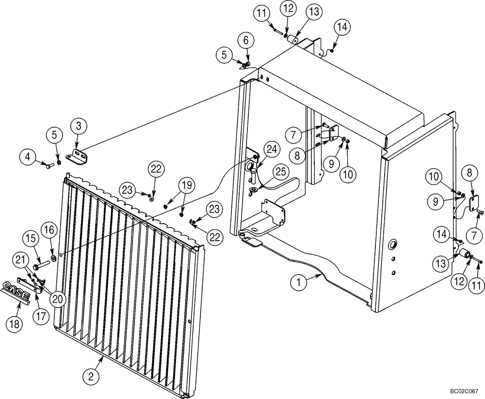 Схема запчастей Case 921C - (09-16) - GUARD, RADIATOR - SCREEN, REAR (09) - CHASSIS