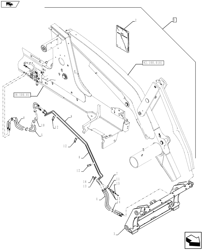 Схема запчастей Case 580SN WT - (88.035.26[01]) - DIA, KIT, HYDRAULIC SYSTEM (88) - ACCESSORIES