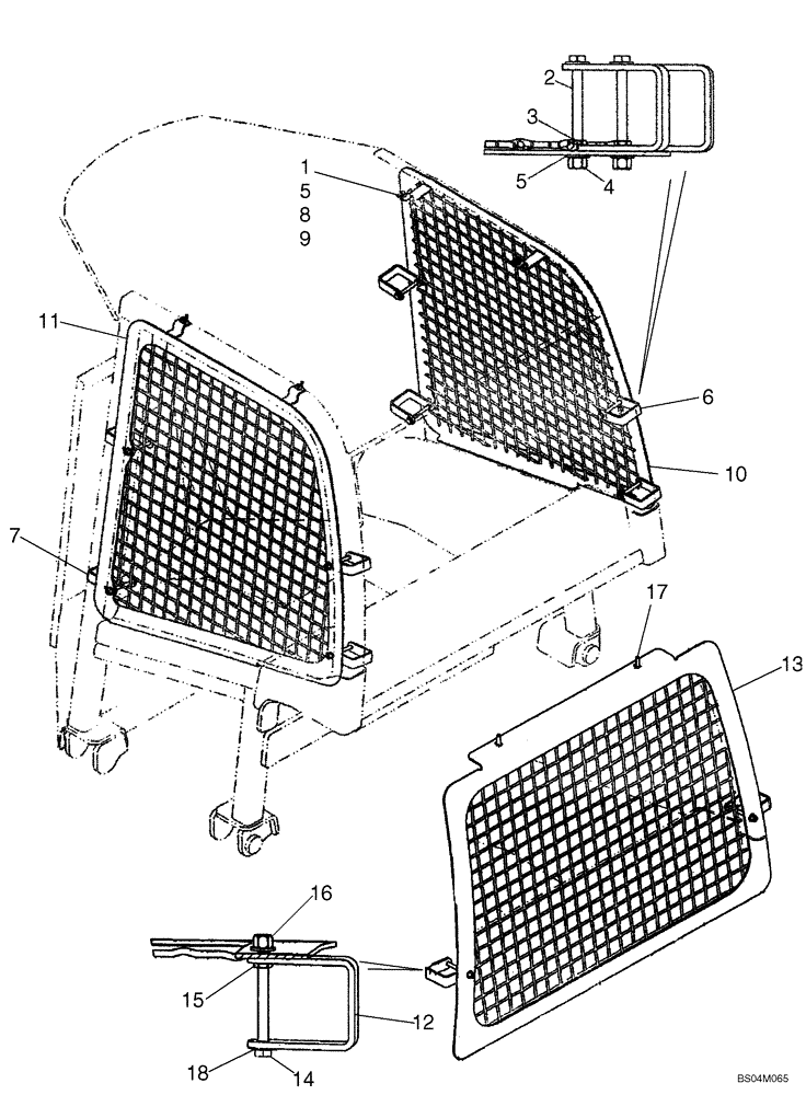 Схема запчастей Case 850K - (09-23) - CANOPY, ROPS - SCREENS (09) - CHASSIS/ATTACHMENTS