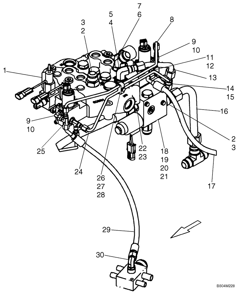 Схема запчастей Case 420 - (08-19) - HIGH FLOW, CONTROL VALVE (08) - HYDRAULICS