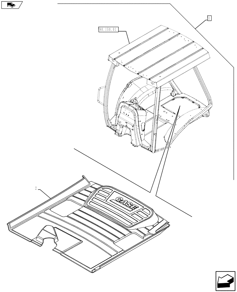 Схема запчастей Case 580SN WT - (88.090.11[11]) - DIA KIT, CANOPY CONVERSION WIDE -DLX (88) - ACCESSORIES