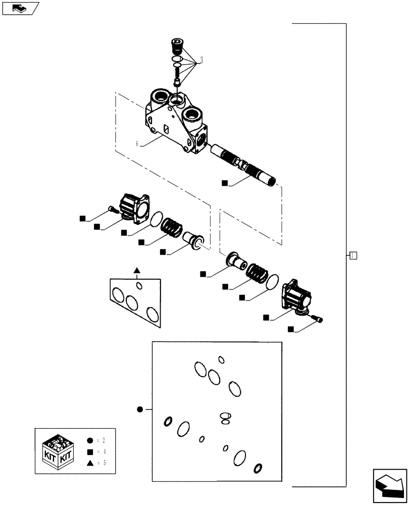 Схема запчастей Case 580SN WT - (35.726.56[05]) - BACKHOE CONTROL VALVE - STABILIZER SECTION (35) - HYDRAULIC SYSTEMS