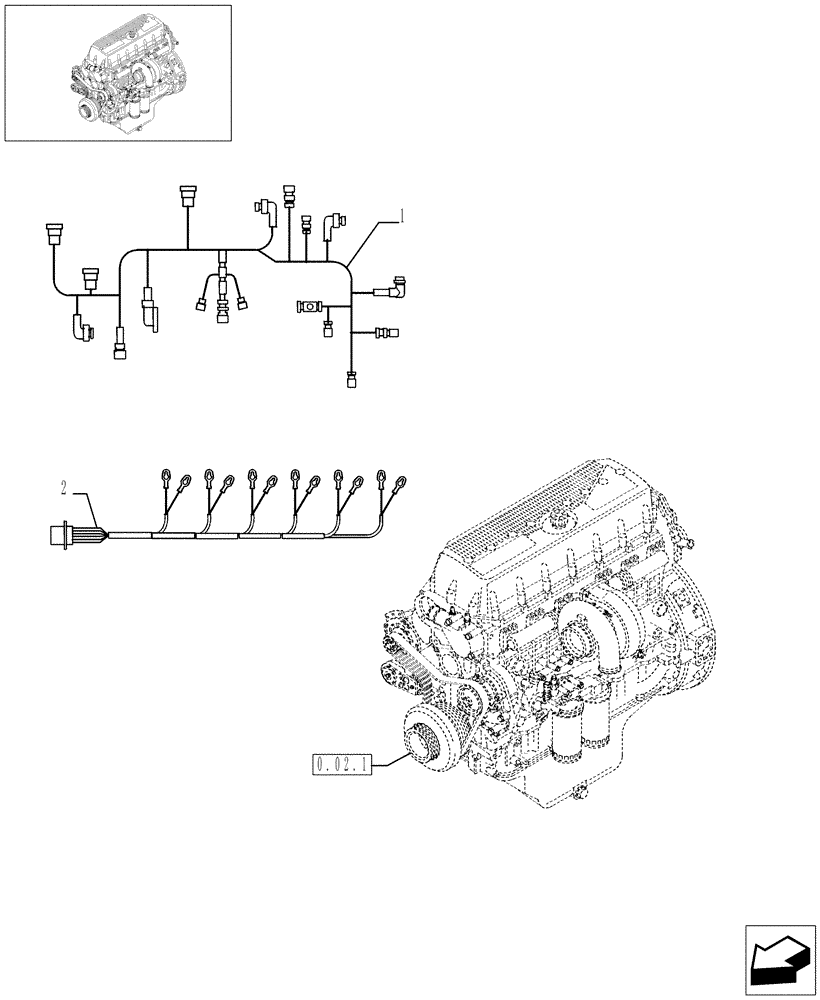 Схема запчастей Case F3AE0684L E906 - (0.17.3[01]) - MOTOR ELECTRIC INSTALLATION (504139410) 