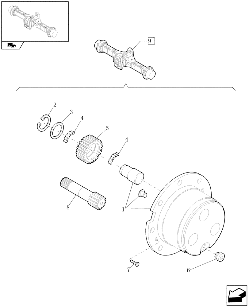 Схема запчастей Case 121E - (076/01[15]) - 20 / 35KM/H (HIGH SPEED) REAR AXLE: WHEEL HUB (05) - REAR AXLE