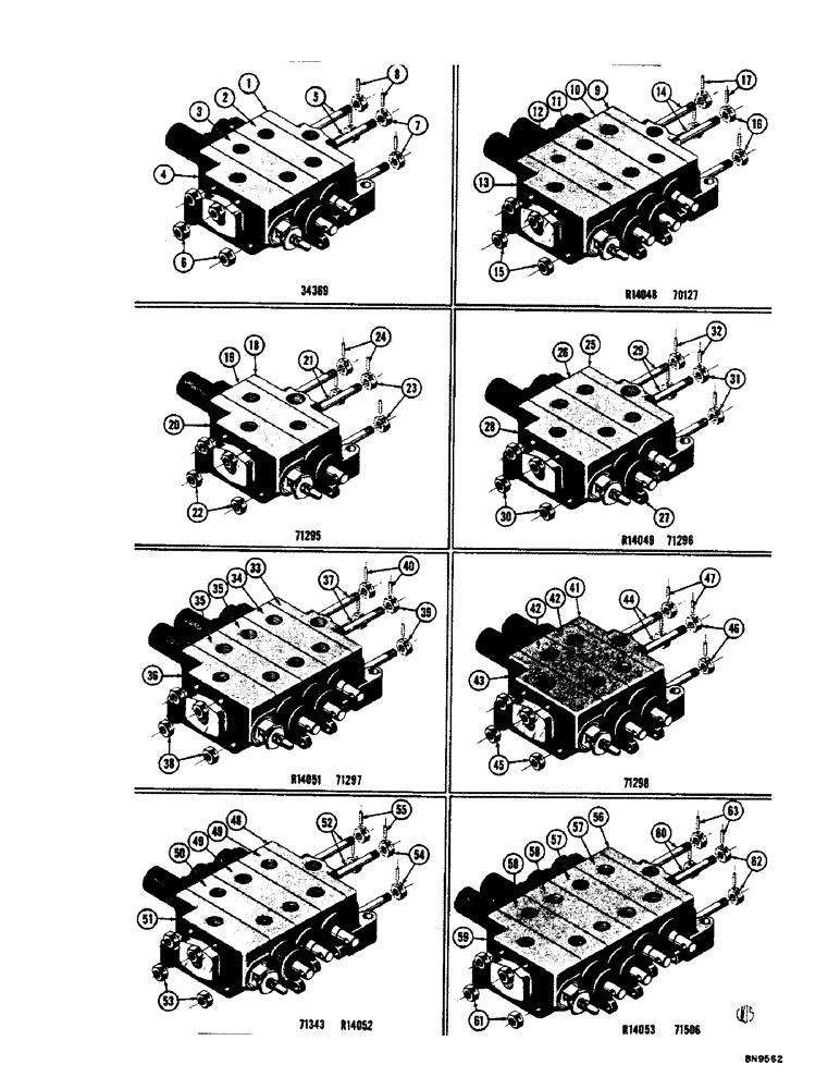 Схема запчастей Case 800 - (252) - EQUIPMENT CONTROL VALVES (07) - HYDRAULIC SYSTEM