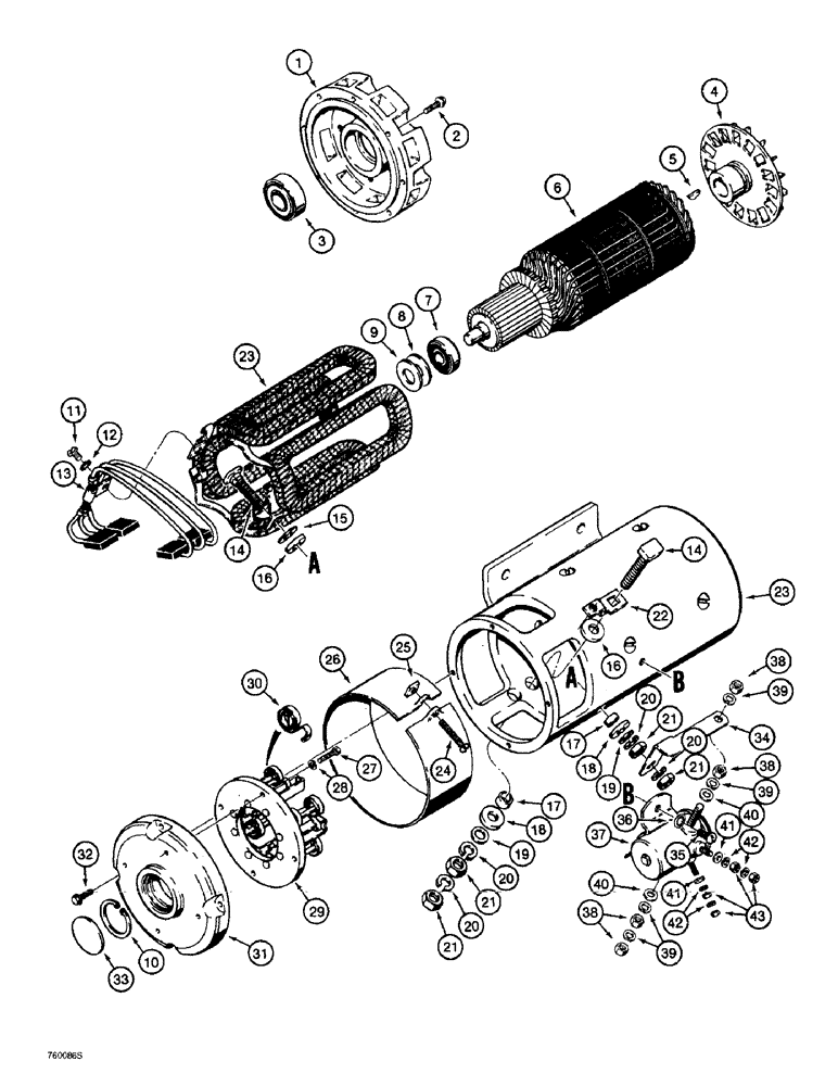 Схема запчастей Case 721B - (4-38) - AUXILIARY STEERING MOTOR ASSEMBLY (04) - ELECTRICAL SYSTEMS