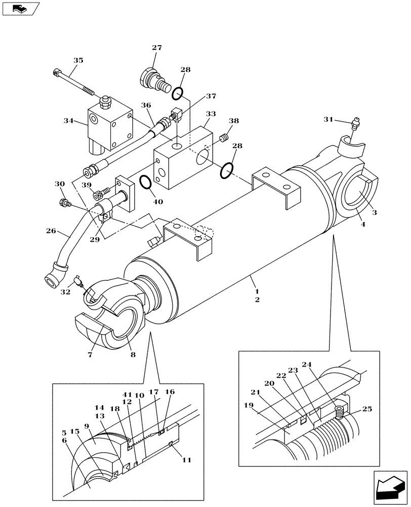 Схема запчастей Case CX235C SR - (86.110.02[06]) - BLADE CYLINDER - COMPONENTS (86) - DOZER