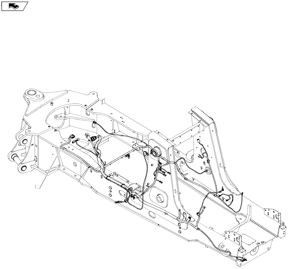 Схема запчастей Case 590SN - (55.100.01[01]) - HARNESS, INSTALL - CHASSIS (55) - ELECTRICAL SYSTEMS