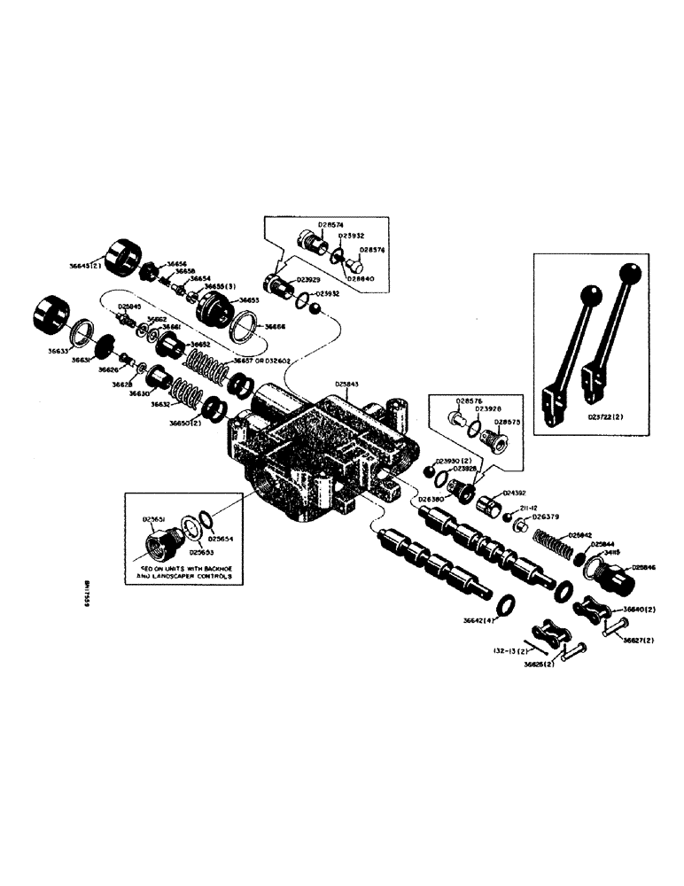 Схема запчастей Case 31 - (032) - D25843 LOADER HYDRAULIC CONTROL VALVE 