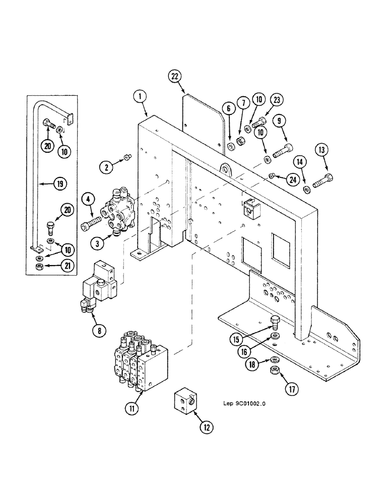 Схема запчастей Case 688C - (9C-4) - VALVE BANK PARTITION, (10630-) (05.1) - UPPERSTRUCTURE CHASSIS/ATTACHMENTS