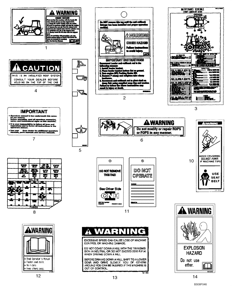 Схема запчастей Case 570MXT - (09-61) - DECALS - ENGLISH (09) - CHASSIS/ATTACHMENTS