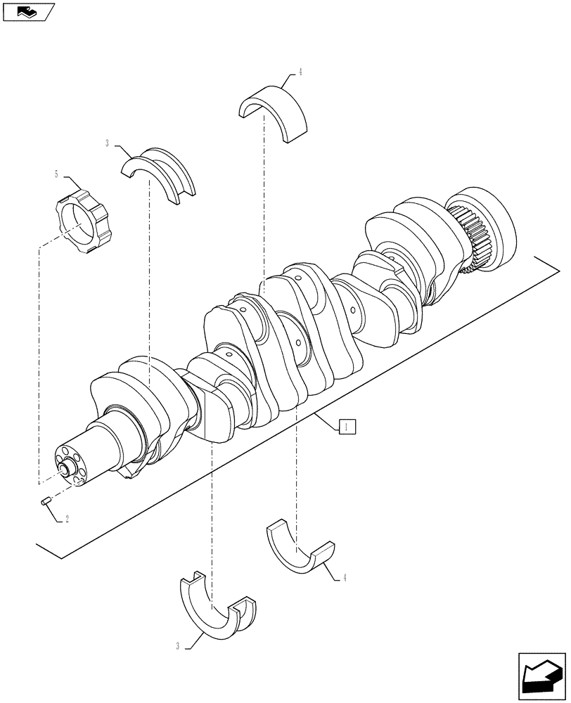 Схема запчастей Case F4DFE613B A004 - (10.103.01) - CRANKSHAFT (10) - ENGINE