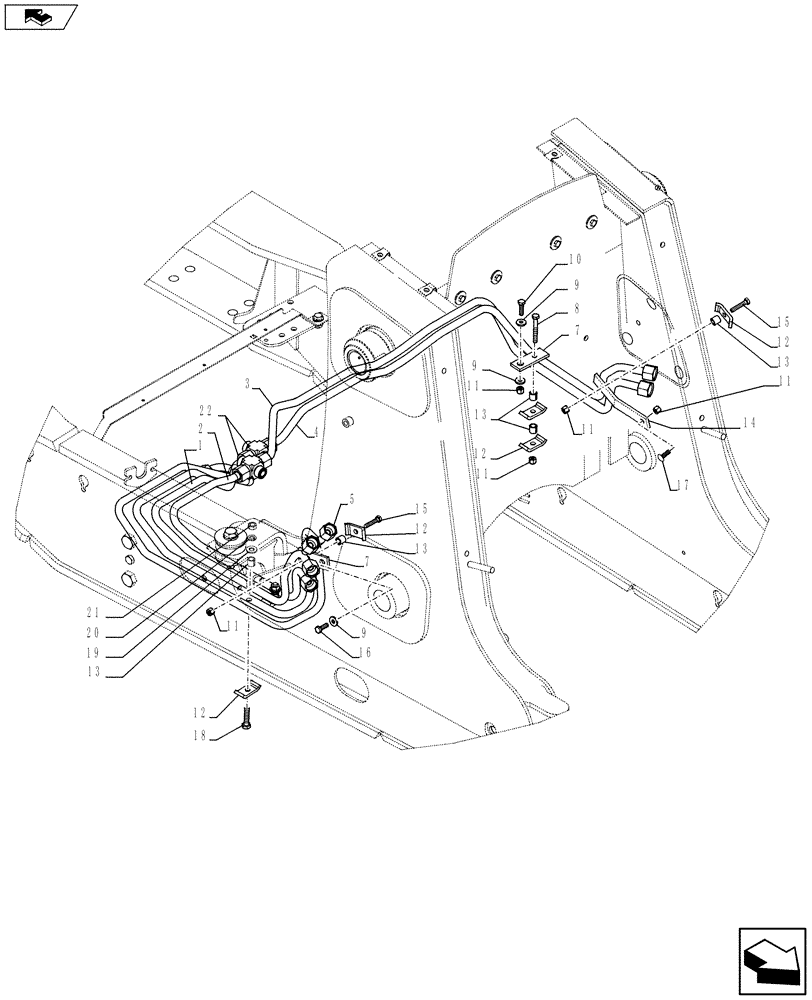 Схема запчастей Case 580SN WT - (35.701.02) - HYDRAULICS - LOADER, 2 SPOOL VALVE PILOT CONTROLS (35) - HYDRAULIC SYSTEMS