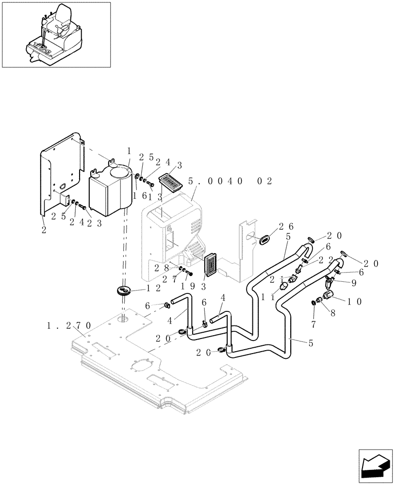 Схема запчастей Case CX16B - (5.0040[01]) - CAB HEATING (50) - CAB CLIMATE CONTROL