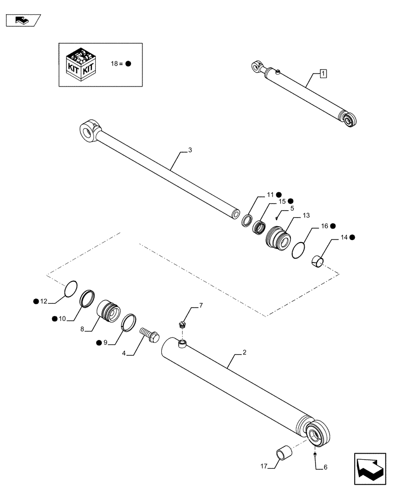 Схема запчастей Case 580SN WT - (35.701.0302) - FRONT LOADER HYDRAULIC SYSTEM - LIFT CYLINDER (35) - HYDRAULIC SYSTEMS