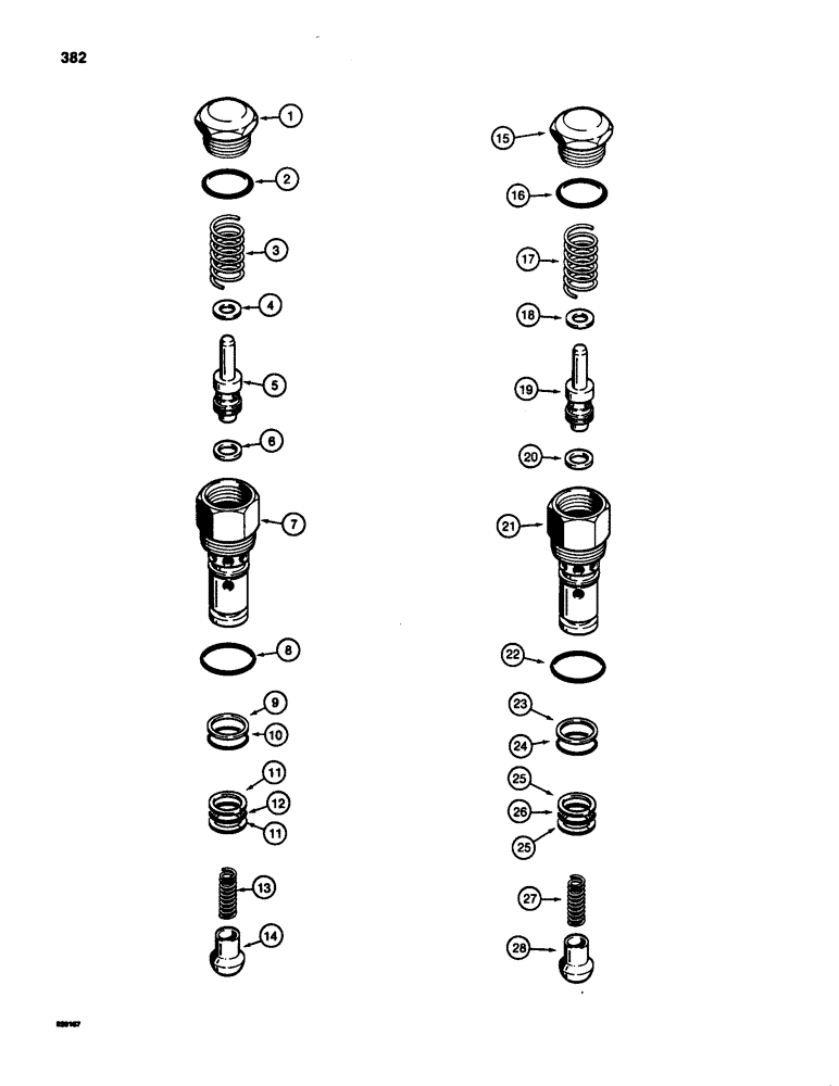 Схема запчастей Case 580SD - (382) - THREE-POINT HITCH RELIEF VALVE ASSEMBLIES, LIFT SECTIONS (08) - HYDRAULICS