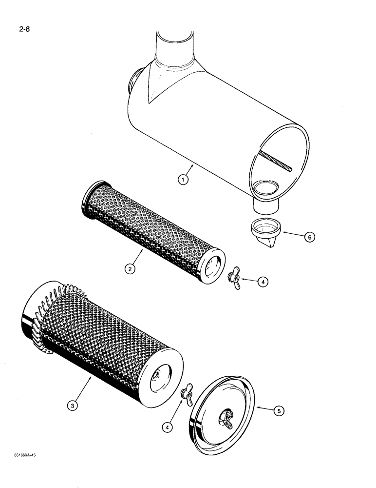 Схема запчастей Case 780D - (2-08) - AIR CLEANER (02) - ENGINE